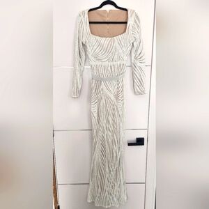 LOVE&LEMONADE Square Neck Sequin Mermaid Prom Dress